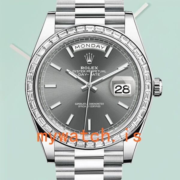 Rolex Day-Date Mens 40mm m228396tbr-0031 Grey Dial Automatic: Genuine vs. Replica