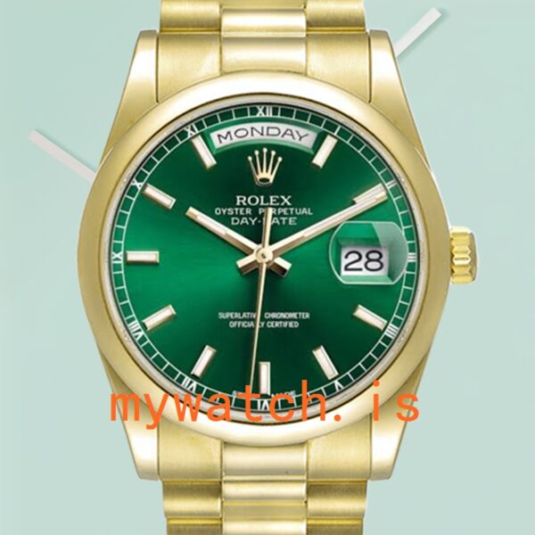 Rolex Day-Date Men’s 36mm M118208-0349 Gold-tone Automatic: A Symbol of Luxury and Precision