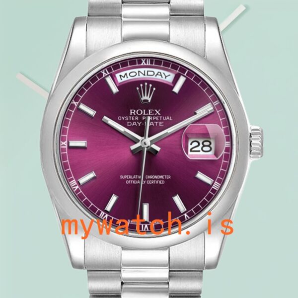 Rolex Day-Date Mens 118206 36mm Stainless Steel: Genuine vs. Replica Analysis