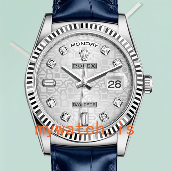 Rolex Day-Date Mens m118139-0092 36mm Silver Jubilee Dial Silver-tone: Genuine vs. Replica