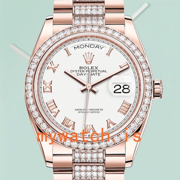 Rolex Day-Date 36mm Mens m128345rbr-0055 White Dial Diamond Bezel: A Symbol of Prestige and Precision