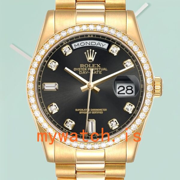 Rolex Day-Date M118348-0096 Mens 36mm Black Dial: Genuine vs. Replica Analysis
